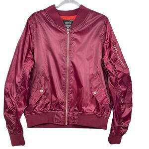 Red Fox Unisex 2XL Burgundy MA1 Bomber Jacket Casual Zip-Up